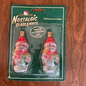 NWT Kurt Adler Vintage Snowman Glass Replacement Lights